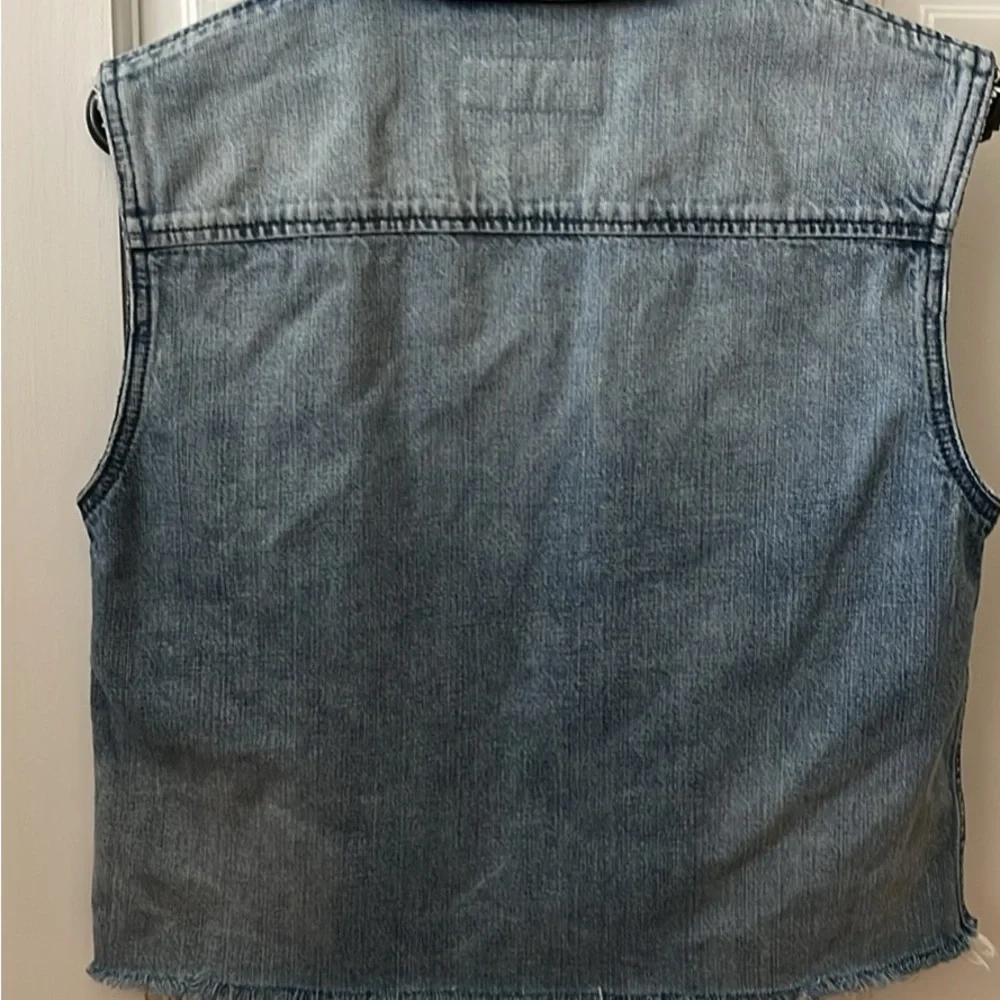 7 For All Mankind Blue Denim Vest Timeless Design - Picture 2 of 5